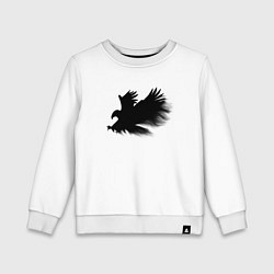 Свитшот хлопковый детский Орел из дыма, цвет: белый