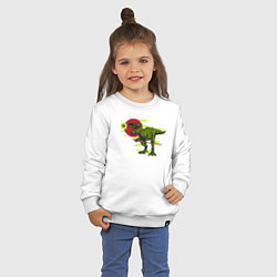 Свитшот хлопковый детский Самурайрус динозавр самурай, цвет: белый — фото 2