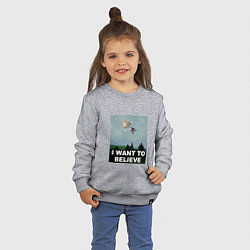 Свитшот хлопковый детский Neco Arc want to believe, цвет: меланж — фото 2
