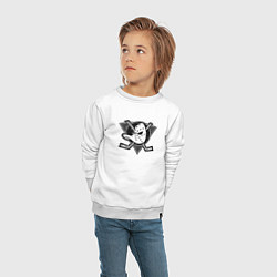 Свитшот хлопковый детский Anaheim Ducks Анахайм Дакс Серый, цвет: белый — фото 2