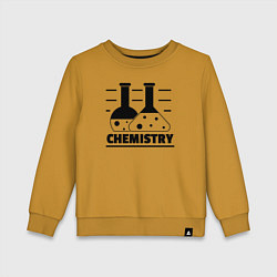 Свитшот хлопковый детский CHEMISTRY химия, цвет: горчичный