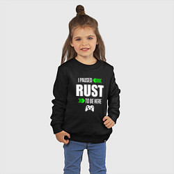 Свитшот хлопковый детский I Paused Rust To Be Here с зелеными стрелками, цвет: черный — фото 2