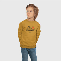 Свитшот хлопковый детский Природные соты, цвет: горчичный — фото 2