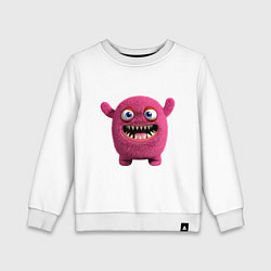 Свитшот хлопковый детский FLUFFY COLORED MONSTER, цвет: белый