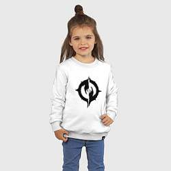 Свитшот хлопковый детский Chaoseum Black Logo, цвет: белый — фото 2