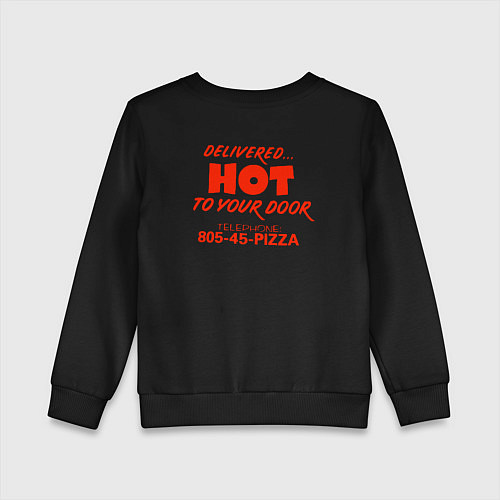 Детский свитшот SURFER BOY PIZZA STRANGER THINGS 4 / Черный – фото 2