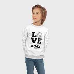 Свитшот хлопковый детский Ajax Love Классика, цвет: белый — фото 2