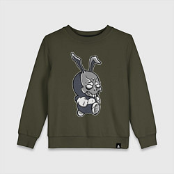 Свитшот хлопковый детский Cool hare Hype Крутой заяц Шумиха, цвет: хаки