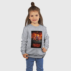 Свитшот хлопковый детский Очень странные дела, персонажи, цвет: меланж — фото 2