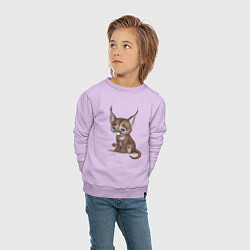 Свитшот хлопковый детский Милашка котик с огромными ушами, цвет: лаванда — фото 2