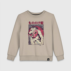 Свитшот хлопковый детский ПРИНЦЕССА МОНОНОКЕPRINCESS MONONOKE, цвет: миндальный