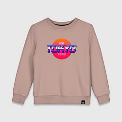 Свитшот хлопковый детский Retrowave Tokyo, цвет: пыльно-розовый