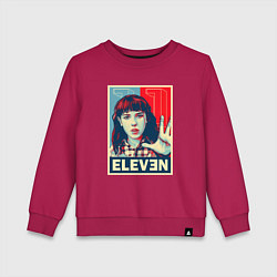 Свитшот хлопковый детский Stranger Things Eleven, цвет: маджента