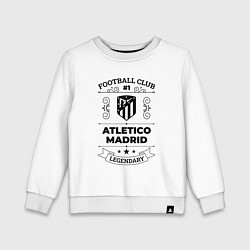 Свитшот хлопковый детский Atletico Madrid: Football Club Number 1 Legendary, цвет: белый