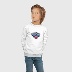 Свитшот хлопковый детский Нью-Орлеан Пеликанс NBA, цвет: белый — фото 2