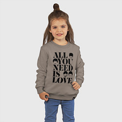 Свитшот хлопковый детский ALL YOU NEED IS LOVE THE BEATLES, цвет: утренний латте — фото 2