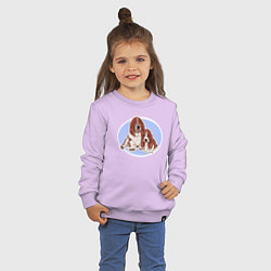 Свитшот хлопковый детский Бассет хаунд Собаки, цвет: лаванда — фото 2
