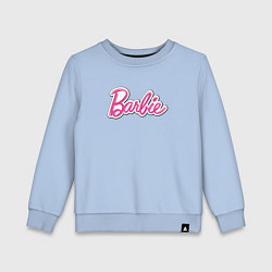 Свитшот хлопковый детский Barbie logo, цвет: мягкое небо