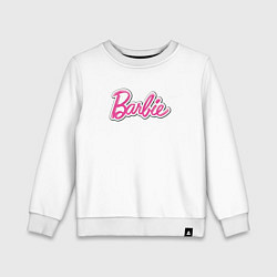 Свитшот хлопковый детский Barbie logo, цвет: белый