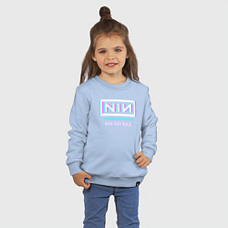 Свитшот хлопковый детский Nine Inch Nails Glitch Rock, цвет: мягкое небо — фото 2