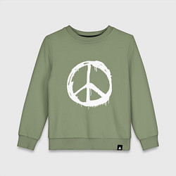 Свитшот хлопковый детский Pacific symbol white, цвет: авокадо