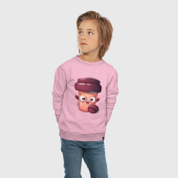 Свитшот хлопковый детский Довольный стакан с кофе, цвет: светло-розовый — фото 2