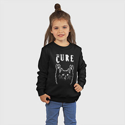 Свитшот хлопковый детский The Cure рок кот, цвет: черный — фото 2