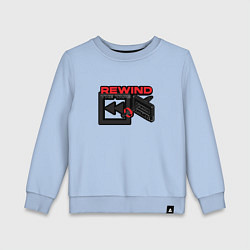 Свитшот хлопковый детский Rewind the tape, цвет: мягкое небо