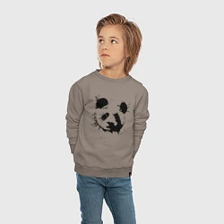 Свитшот хлопковый детский Прикольный панда - клякса, цвет: утренний латте — фото 2