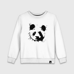 Свитшот хлопковый детский Прикольный панда - клякса, цвет: белый