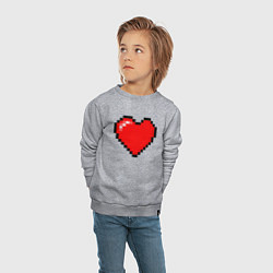 Свитшот хлопковый детский Пиксельное сердце-здоровье - Красный, цвет: меланж — фото 2