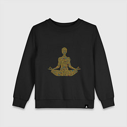 Свитшот хлопковый детский Медитация смайлики, цвет: черный