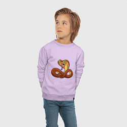 Свитшот хлопковый детский Для любителей змей, цвет: лаванда — фото 2