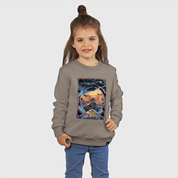 Свитшот хлопковый детский Звездный десант в квадрате, цвет: утренний латте — фото 2