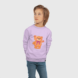 Свитшот хлопковый детский Милый плюшевый медвеженок, цвет: лаванда — фото 2