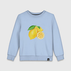 Свитшот хлопковый детский Сочные лимоны, цвет: мягкое небо