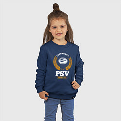 Свитшот хлопковый детский Лого PSV и надпись legendary football club, цвет: тёмно-синий — фото 2