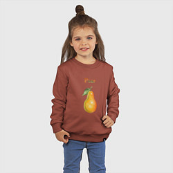 Свитшот хлопковый детский Pear груша, цвет: кирпичный — фото 2