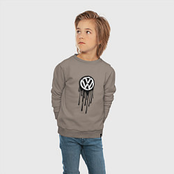 Свитшот хлопковый детский Volkswagen - art logo, цвет: утренний латте — фото 2