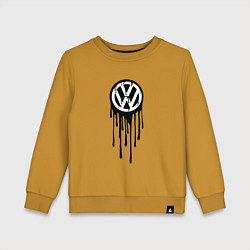 Свитшот хлопковый детский Volkswagen - art logo, цвет: горчичный