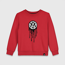 Свитшот хлопковый детский Volkswagen - art logo, цвет: красный