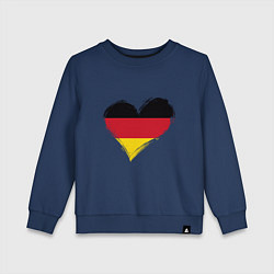 Свитшот хлопковый детский Сердце - Германия, цвет: тёмно-синий