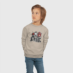 Свитшот хлопковый детский Johny Ramones, цвет: миндальный — фото 2