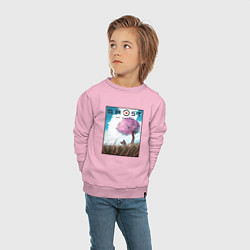 Свитшот хлопковый детский Природа Цусимы, цвет: светло-розовый — фото 2