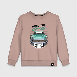 Свитшот хлопковый детский Ride the classic, цвет: пыльно-розовый