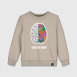 Свитшот хлопковый детский Creative Brain, цвет: миндальный