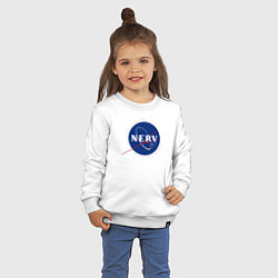 Свитшот хлопковый детский NASA NERV, цвет: белый — фото 2