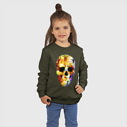 Свитшот хлопковый детский Color skull - sketch, цвет: хаки — фото 2