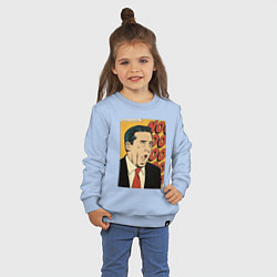 Свитшот хлопковый детский Майкл кричит нееееет - Офис, цвет: мягкое небо — фото 2