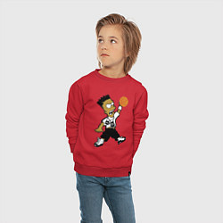 Свитшот хлопковый детский Bart Jordan Simpson, цвет: красный — фото 2